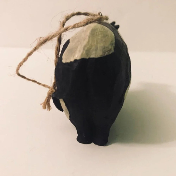 Vintage Cow Ornament Resin Figure 3.5 Inch Long Christmas Decor - Picture 6 of 10